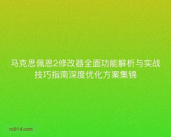 马克思佩恩2修改器全面功能解析与实战技巧指南深度优化方案集锦