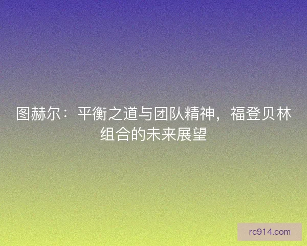 图赫尔：平衡之道与团队精神，福登贝林组合的未来展望